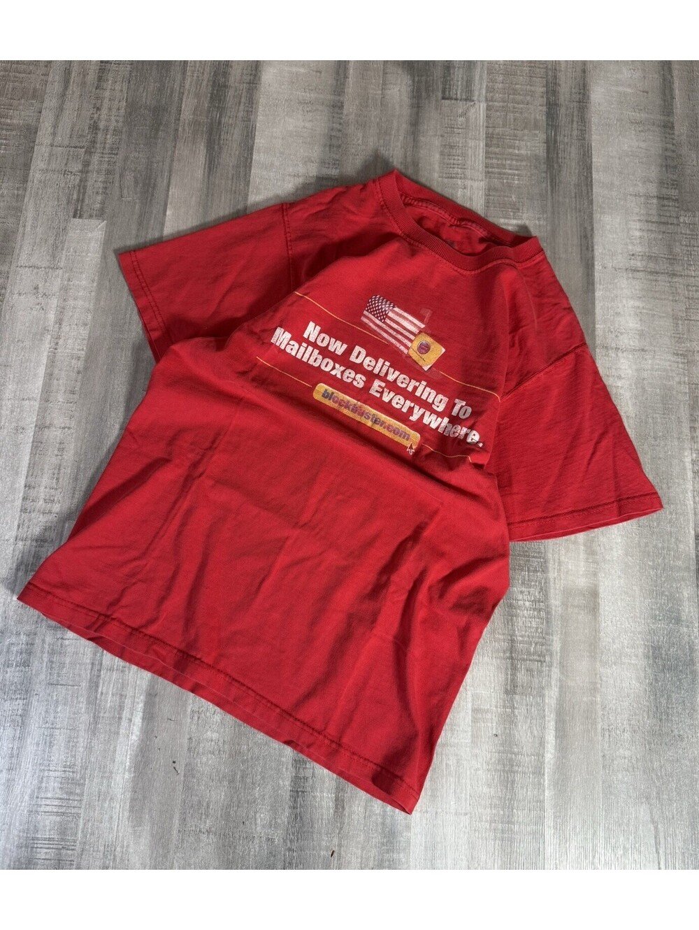 2004 Blockbuster Video Employee T Shirt Graphic Tee 2 Side DVD Mail Delivery S